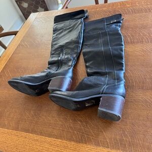 Black Leather Over-the-Knee Devlin Boots Size 8.5